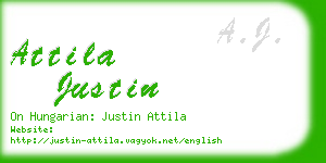 attila justin business card